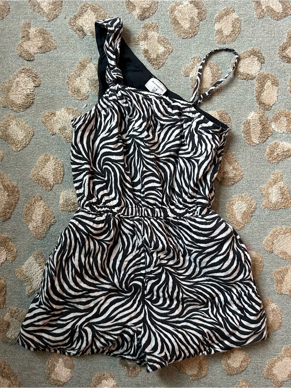 abercrombie kids Black and White Zebra Print Romper